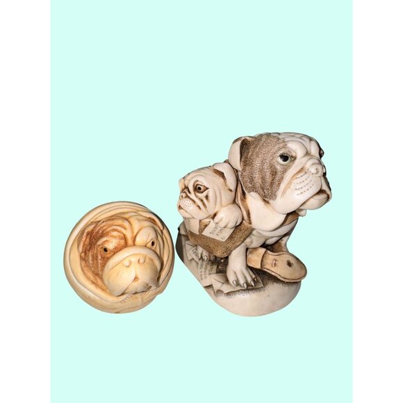 Harmony Kingdom Bulldog Figurine trinket box Hidden Compartment British Flag Det - Picture 2 of 10